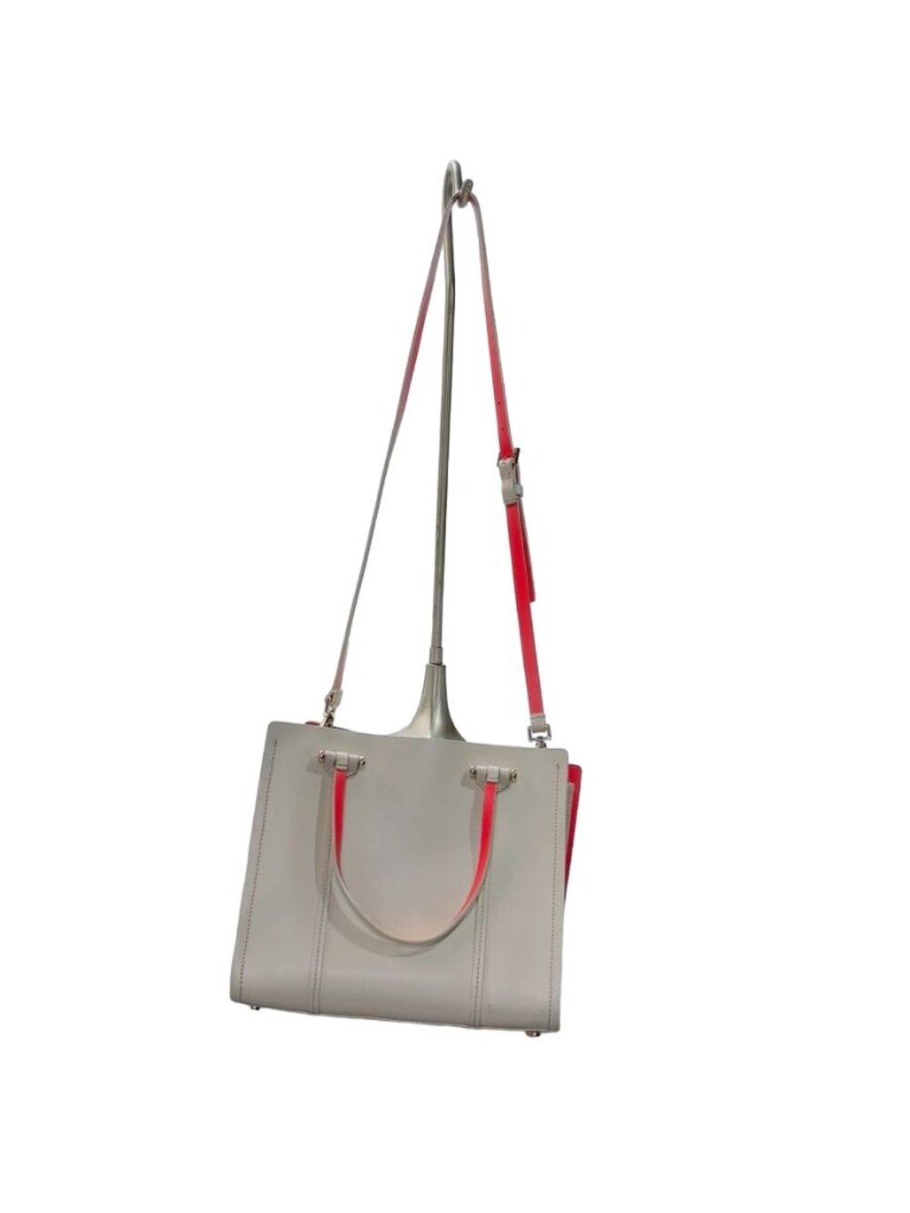 KATE SPADE Arbour Hill Elodie Handbag Beige Red Adjust Detachable Strap Handles - Picture 4 of 13